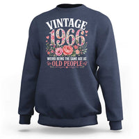 60th Birthday Gifts For Her Sweatshirt Floral 1966 Weird Being The Same Age As Old People