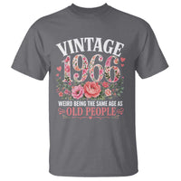 60th Birthday Gifts For Her T Shirt Floral 1966 Weird Being The Same Age As Old People