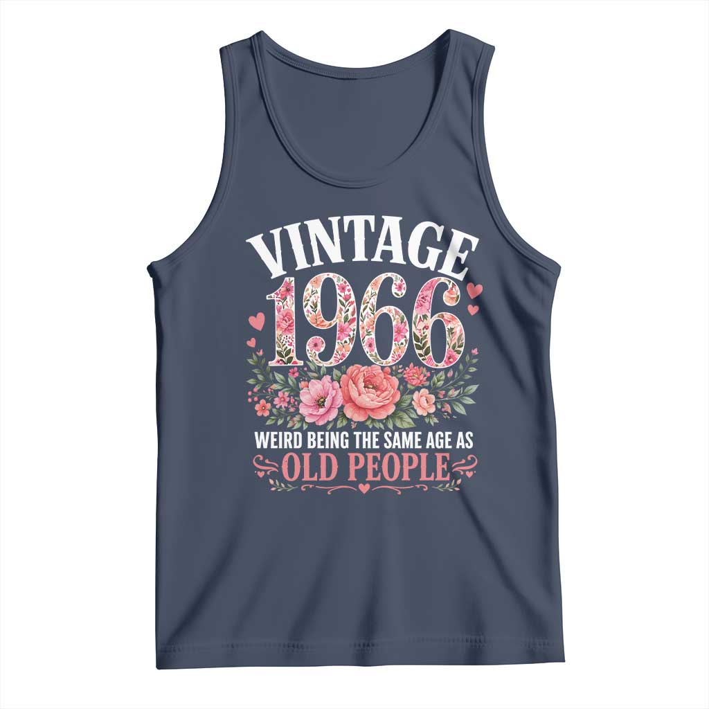 60th Birthday Gifts For Her Tank Top Floral 1966 Weird Being The Same Age As Old People
