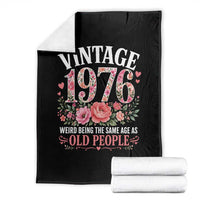 50th Birthday Gifts For Her Throw Blanket Floral 1976 Weird Being The Same Age As Old People