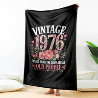 50th Birthday Gifts For Her Throw Blanket Floral 1976 Weird Being The Same Age As Old People