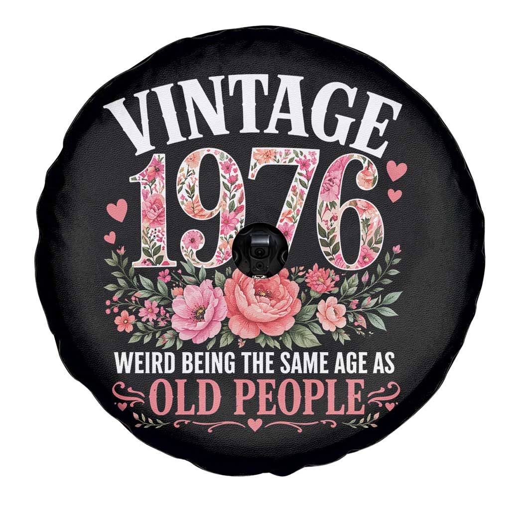 50th Birthday Gifts For Her Spare Tire Cover Floral 1976 Weird Being The Same Age As Old People