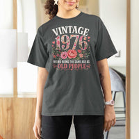 50th Birthday Gifts For Her T Shirt For Women Floral 1976 Weird Being The Same Age As Old People