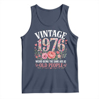 50th Birthday Gifts For Her Tank Top Floral 1976 Weird Being The Same Age As Old People