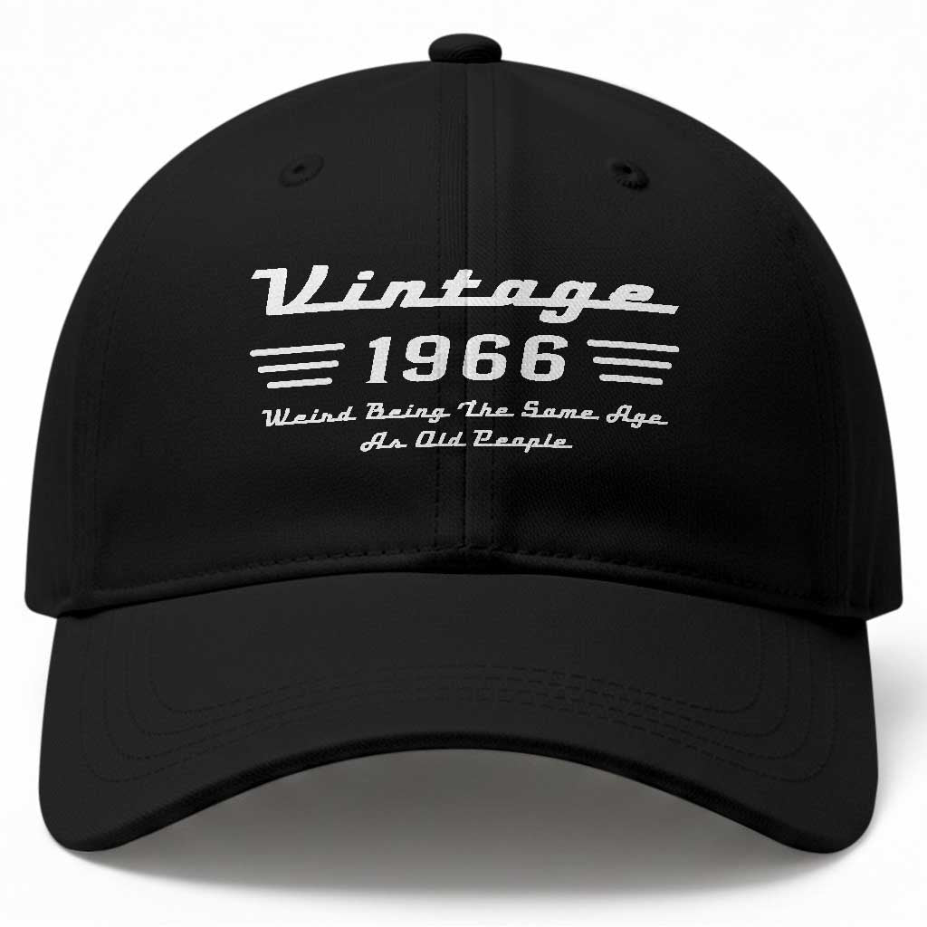 Vintage 60th Birthday Baseball Cap 60yr 1966 Weird Being The Same Age As Old People