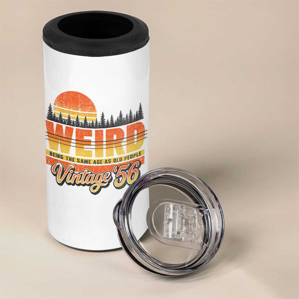 Funny 70th Birthday 4 in 1 Can Cooler Tumbler Retro 1956 Weird Being The Same Age As Old People