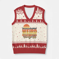 Funny 70th Birthday V-Neck Knit Sweater Vest Retro 1956 Weird Being The Same Age As Old People