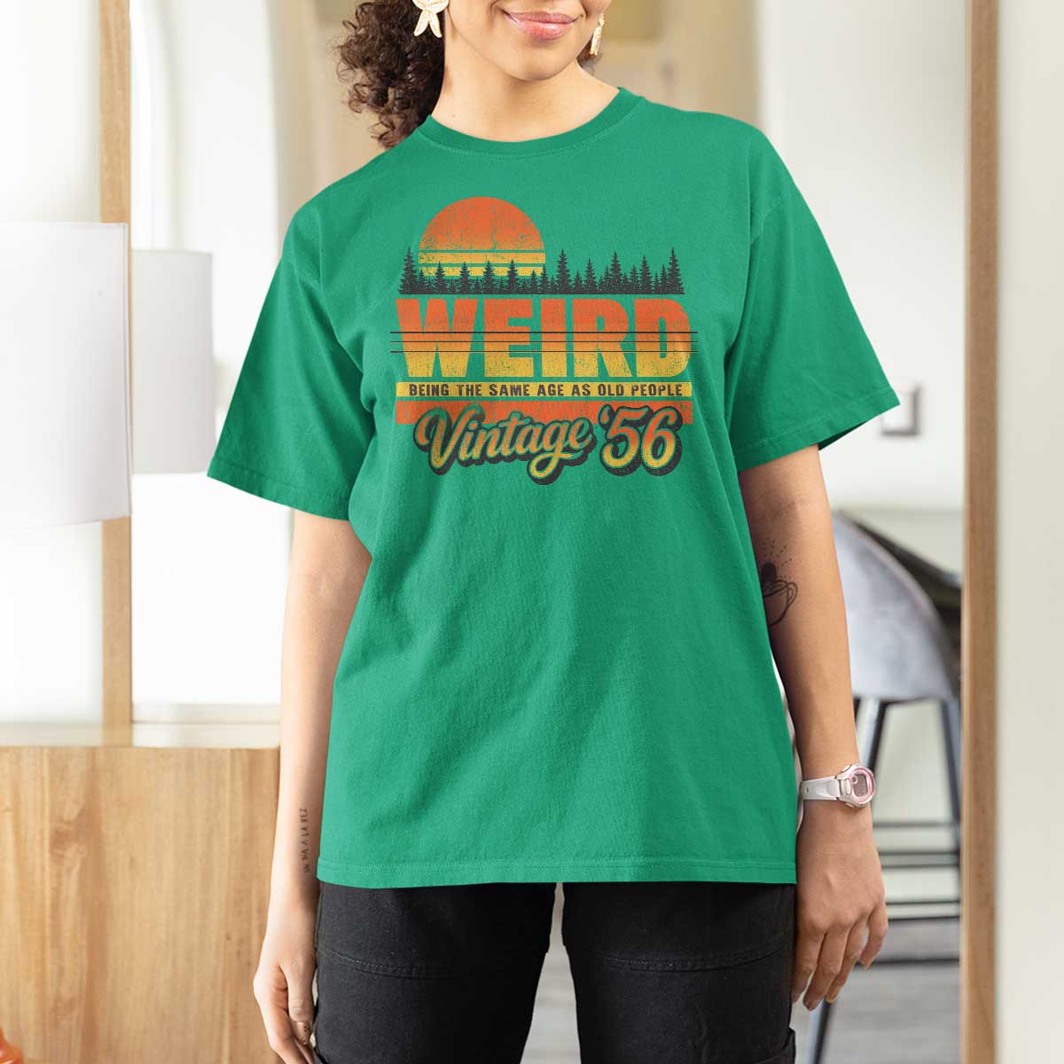 Funny 70th Birthday T Shirt For Women Retro 1956 Weird Being The Same Age As Old People