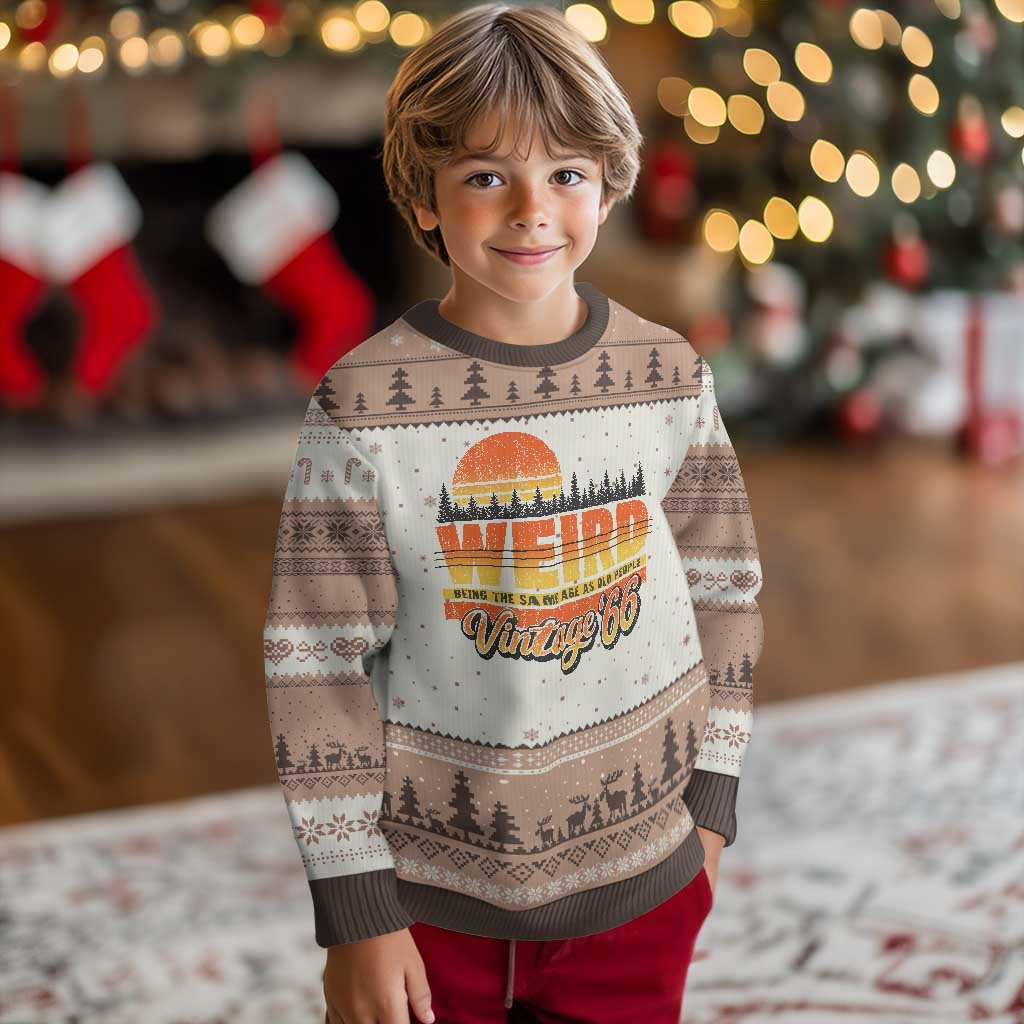 Funny 60th Birthday Ugly Christmas Sweater Retro 1966 Weird Being The Same Age As Old People