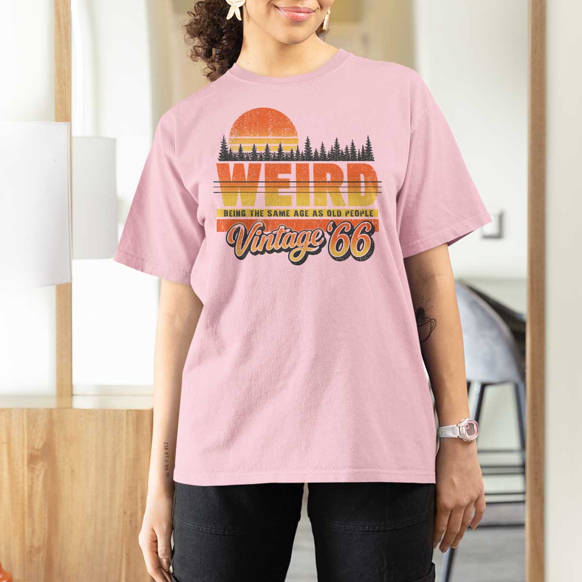 Funny 60th Birthday T Shirt For Women Retro 1966 Weird Being The Same Age As Old People