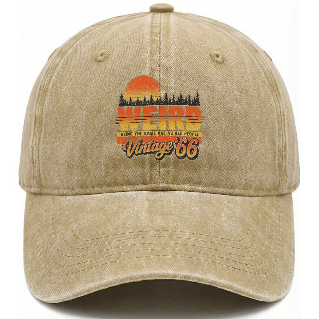 Funny 60th Birthday Washed Cotton Baseball Cap Retro 1966 Weird Being The Same Age As Old People