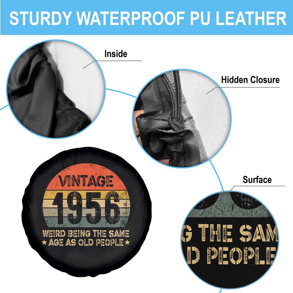 70th Birthday Spare Tire Cover Retro 1956 Weird Being The Same Age As Old People