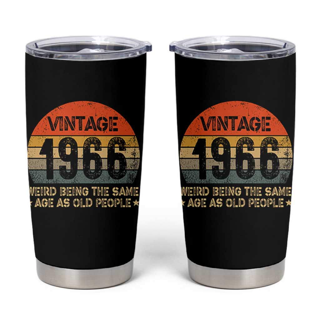 60th Birthday Tumbler Cup Retro 1966 Weird Being The Same Age As Old People