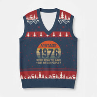 50th Birthday V-Neck Knit Sweater Vest Retro 1976 Weird Being The Same Age As Old People
