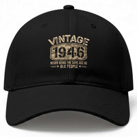 80th Birthday Gift For Men Baseball Cap Retro Camo 1946 Weird Being The Same Age As Old People