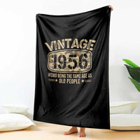 70th Birthday Gift For Men Throw Blanket Retro Camo 1956 Weird Being The Same Age As Old People