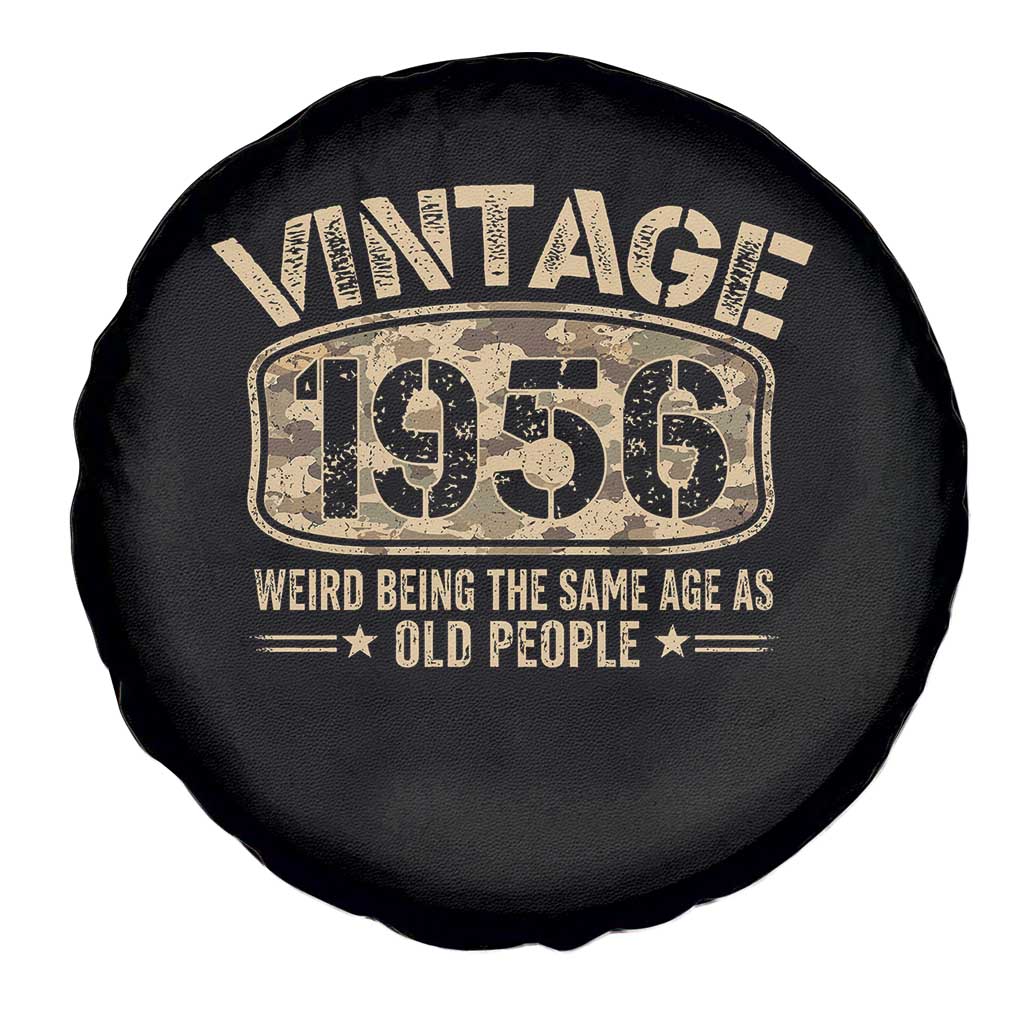 70th Birthday Gift For Men Spare Tire Cover Retro Camo 1956 Weird Being The Same Age As Old People