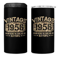 70th Birthday Gift For Men 4 in 1 Can Cooler Tumbler Retro Camo 1956 Weird Being The Same Age As Old People