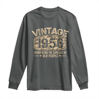 70th Birthday Gift For Men Long Sleeve Shirt Retro Camo 1956 Weird Being The Same Age As Old People