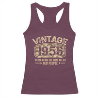 70th Birthday Gift For Men Racerback Tank Top Retro Camo 1956 Weird Being The Same Age As Old People