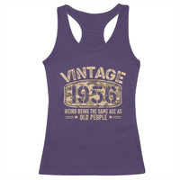 70th Birthday Gift For Men Racerback Tank Top Retro Camo 1956 Weird Being The Same Age As Old People