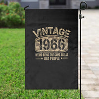 60th Birthday Gift For Men Garden Flag Retro Camo 1966 Weird Being The Same Age As Old People