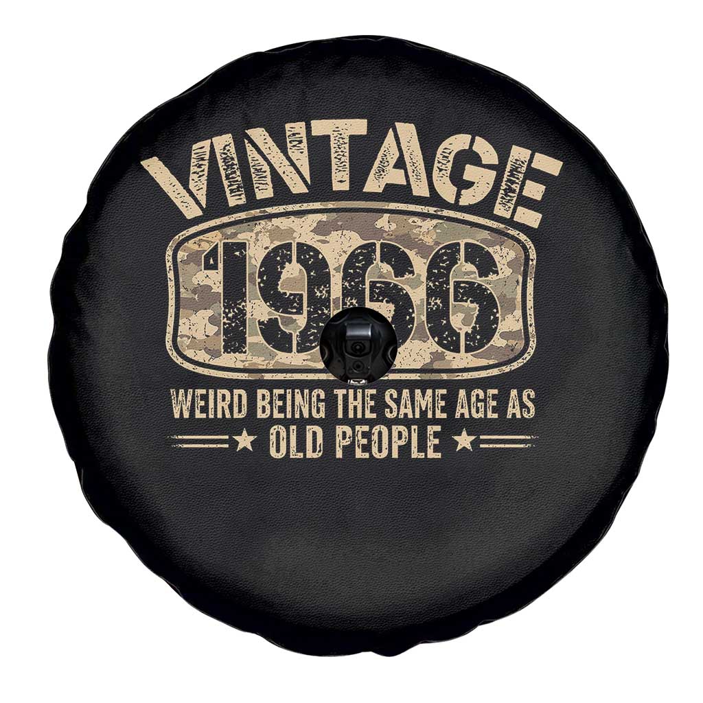 60th Birthday Gift For Men Spare Tire Cover Retro Camo 1966 Weird Being The Same Age As Old People