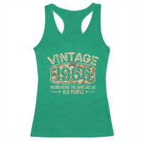 60th Birthday Gift For Men Racerback Tank Top Retro Camo 1966 Weird Being The Same Age As Old People