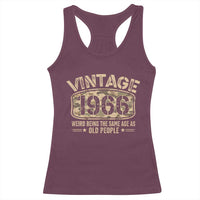 60th Birthday Gift For Men Racerback Tank Top Retro Camo 1966 Weird Being The Same Age As Old People