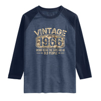 60th Birthday Gift For Men Raglan Shirt Retro Camo 1966 Weird Being The Same Age As Old People