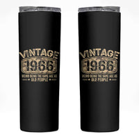 60th Birthday Gift For Men Skinny Tumbler Retro Camo 1966 Weird Being The Same Age As Old People