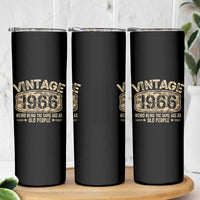 60th Birthday Gift For Men Skinny Tumbler Retro Camo 1966 Weird Being The Same Age As Old People