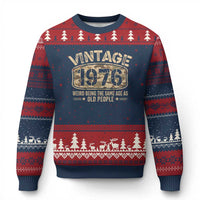 50th Birthday Gift For Men Ugly Christmas Sweater Retro Camo 1976 Weird Being The Same Age As Old People