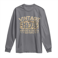50th Birthday Gift For Men Long Sleeve Shirt Retro Camo 1976 Weird Being The Same Age As Old People
