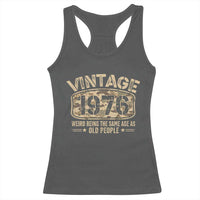 50th Birthday Gift For Men Racerback Tank Top Retro Camo 1976 Weird Being The Same Age As Old People