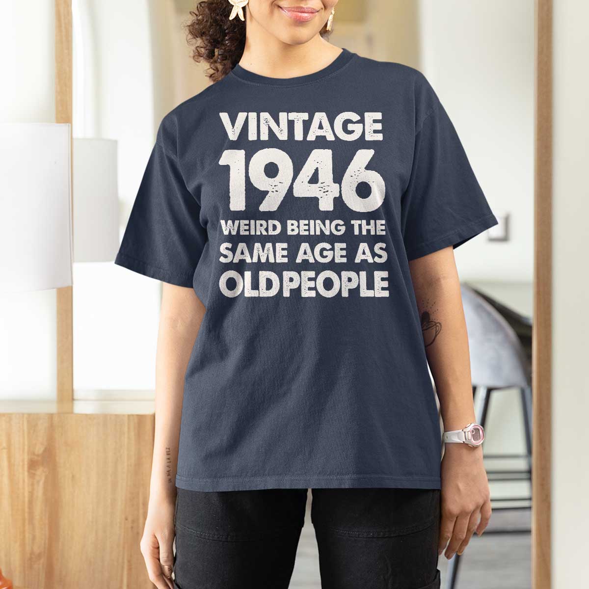 Funny 80th Birthday T Shirt For Women Turning 80 Year Old Gifts Weird Being The Same Age As Old People
