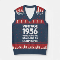 Funny 70th Birthday V-Neck Knit Sweater Vest Turning 70 Year Old Gifts Weird Being The Same Age As Old People