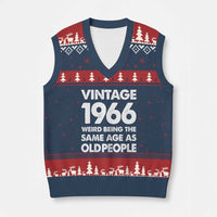 Funny 60th Birthday V-Neck Knit Sweater Vest Turning 60 Year Old Gifts Weird Being The Same Age As Old People