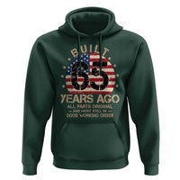 Funny 65th Birthday Hoodie Vintage US Flag Built 65 Years Ago Parts Original