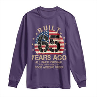 Funny 65th Birthday Long Sleeve Shirt Vintage US Flag Built 65 Years Ago Parts Original