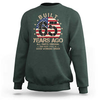Funny 65th Birthday Sweatshirt Vintage US Flag Built 65 Years Ago Parts Original