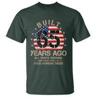 Funny 65th Birthday T Shirt Vintage US Flag Built 65 Years Ago Parts Original