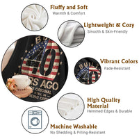 Funny 40th Birthday Throw Blanket Vintage US Flag Built 40 Years Ago Parts Original
