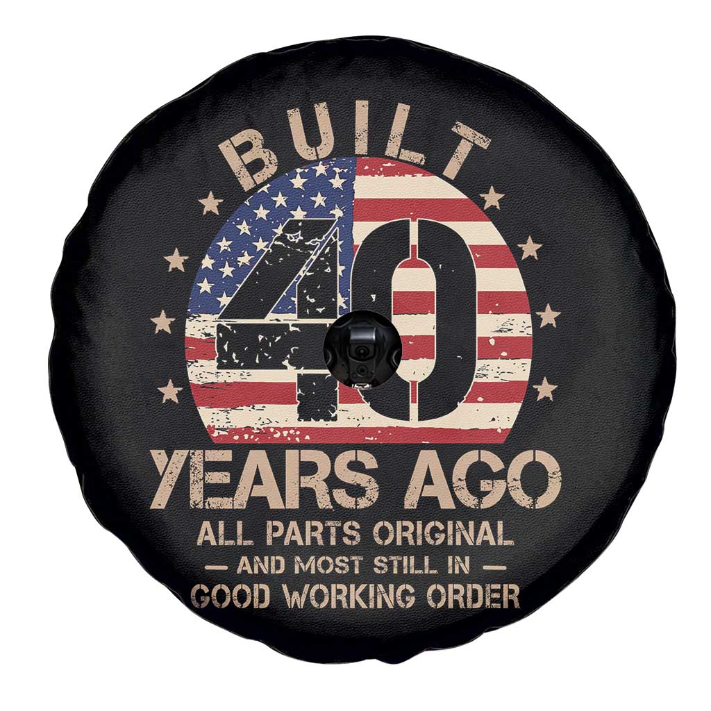 Funny 40th Birthday Spare Tire Cover Vintage US Flag Built 40 Years Ago Parts Original