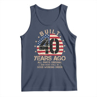 Funny 40th Birthday Tank Top Vintage US Flag Built 40 Years Ago Parts Original