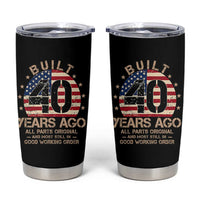 Funny 40th Birthday Tumbler Cup Vintage US Flag Built 40 Years Ago Parts Original