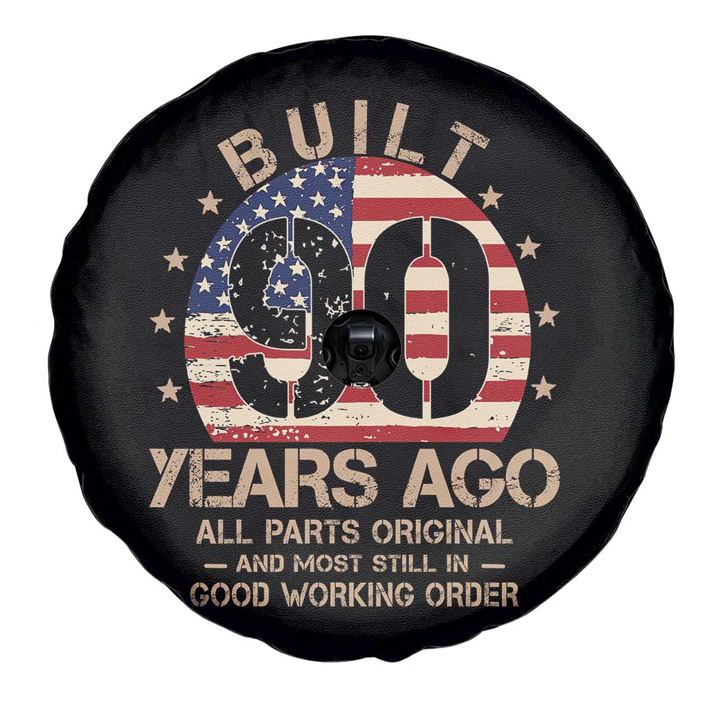 Funny 90th Birthday Spare Tire Cover Vintage US Flag Built 90 Years Ago Parts Original