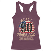 Funny 90th Birthday Racerback Tank Top Vintage US Flag Built 90 Years Ago Parts Original