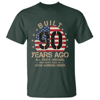 Funny 90th Birthday T Shirt Vintage US Flag Built 90 Years Ago Parts Original