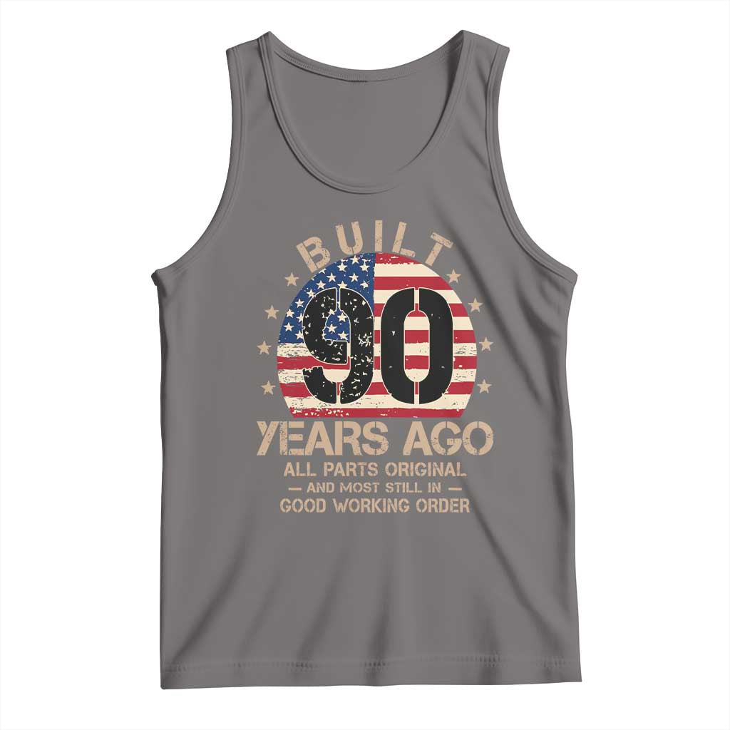 Funny 90th Birthday Tank Top Vintage US Flag Built 90 Years Ago Parts Original